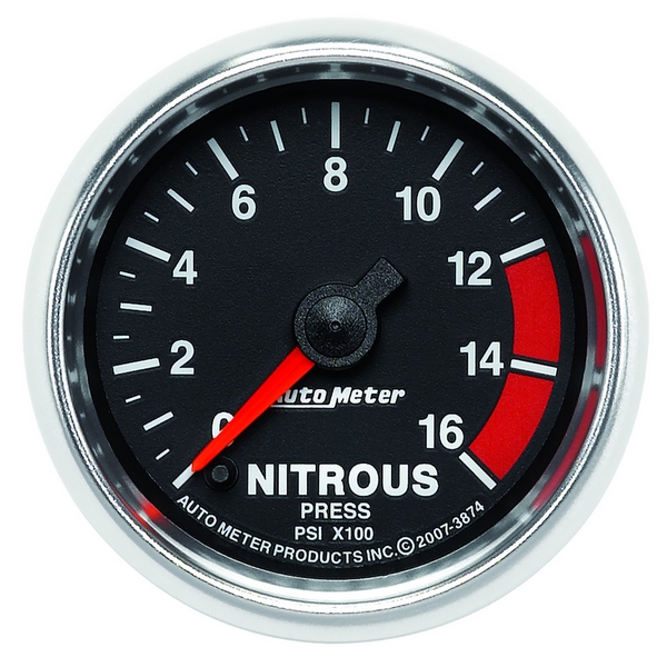 2-1/16" NITROUS PRESSURE, 0-1600 PSI, GS